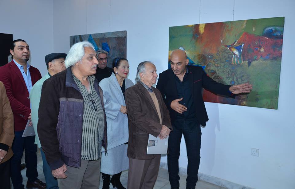 افتتاح المعرض الشخصي للفنان العراقي المغترب مازن أحمد تحت عنوان ( بوّصلة )
