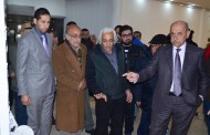 زار السيد كاظم فنجان الحمامي وزير النقل العراقي , المعرض الاول لجماعة ازاميل والتقى مع رئيس الجمعية الفنان قاسم السبتي